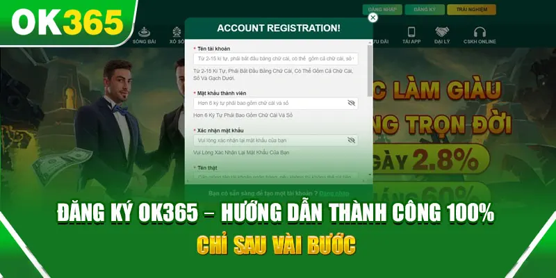 Đăng ký OK365 cực kỳ đơn giản – Bước vào thế giới giải trí đỉnh cao đầy hấp dẫn